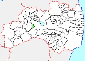 会津本郷町の県内位置図