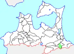 名川町の県内位置図