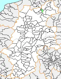 豊田村の県内位置図