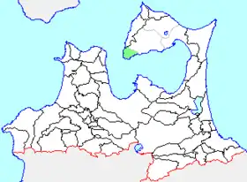 脇野沢村の県内位置図