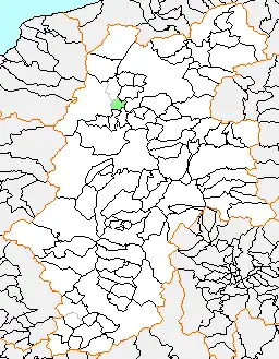 八坂村の県内位置図