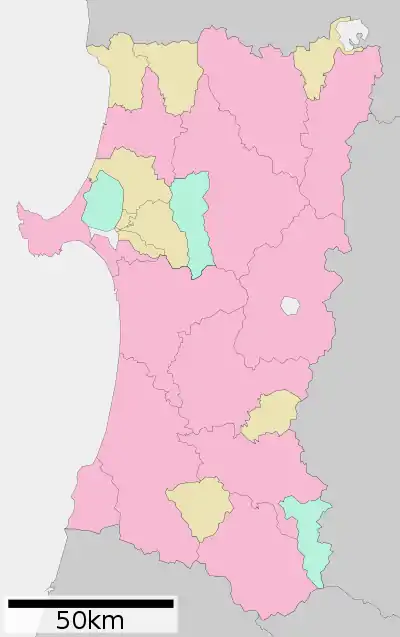 八橋の位置（秋田県内）