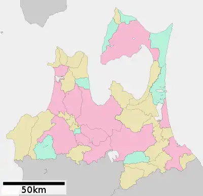 馬場館の位置（青森県内）