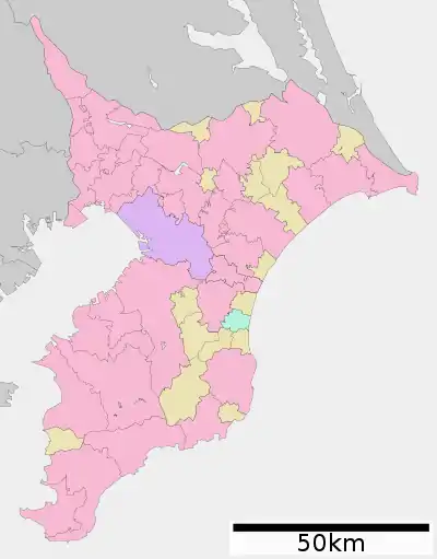 萱田の位置（千葉県内）