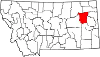 マコーン郡の位置を示したモンタナ州の地図