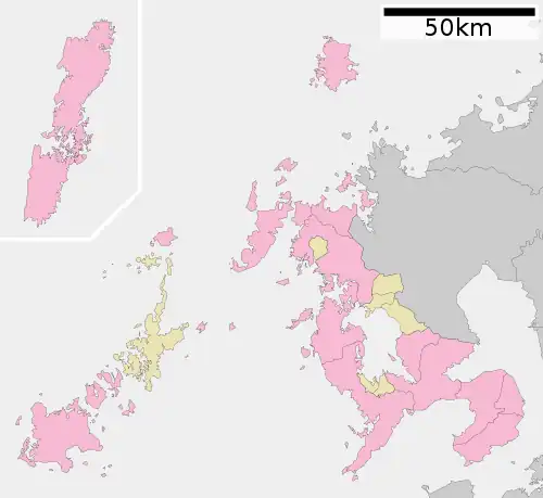 長崎県立北松農業高等学校の位置（長崎県内）