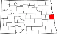 トレイル郡の位置を示したノースダコタ州の地図