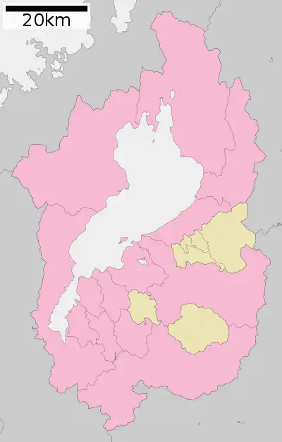 出島灯台の位置（滋賀県内）