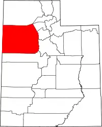トゥーイル郡の位置を示したユタ州の地図