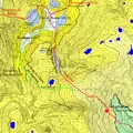 登山ルートの地形図