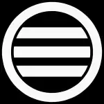 A Japanese family emblem (mon) named "Maru-no-uchi-ni-mitsuhikiryo".