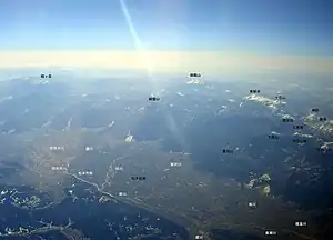 豊科上空より飛騨山脈南部と松本盆地