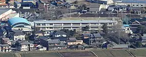 烏岳から望む松阪市立南小学校（2020年1月18日撮影）