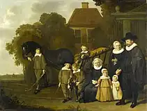 "Portrait of the Meebeeck Cruywagen family near the gate of their country home"(c.1642) アムステルダム国立美術館