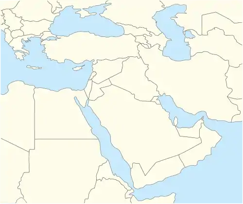 イスタンブールの位置（中東内）