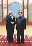 北朝鮮の金正恩と（2018年3月31日）