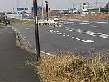 埼玉県道216号への分岐地点（国道17号新大宮バイパス側から撮影）