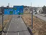 上尾道路から見た宮前インターチェンジ（4車線化後）