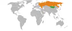 MNGとRUSの位置を示した地図