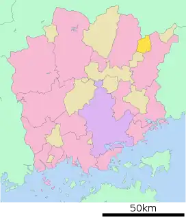 奈義町位置図