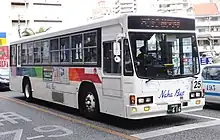 市外線用の車両。前乗り前降り運賃後払い方式。