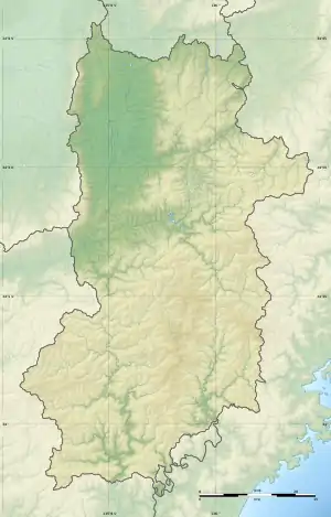 大台ヶ原山の位置（奈良県内）