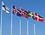 Flags of the Nordic countries outside the Bella Center, Copenhagen, 2004