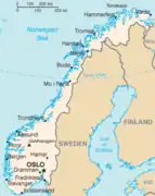 ノルウェーの地図