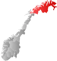 トロムス・オ・フィンマルク県の位置の位置図