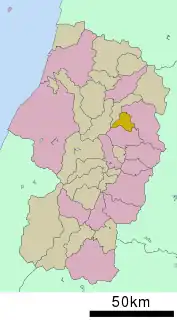 大石田町位置図