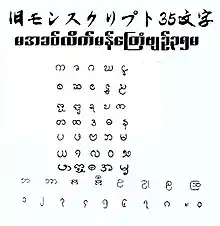 古モン文字5文字。