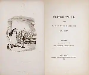 1838年発行の初版より口絵と表題紙イラストとデザインはジョージ・クルックシャンク。