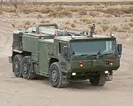 アメリカ海兵隊で採用された最新型のP-19R消防車。RはReplacementを意味する。