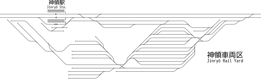 JR東海 神領車両区（2009年）構内配線略図