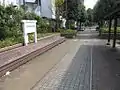 使用されていた線路。跡地は公園や緑道となっている。