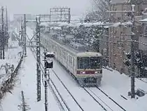 千葉市の京成千葉線みどり台駅〜西登戸駅間（2014年2月11日撮影）