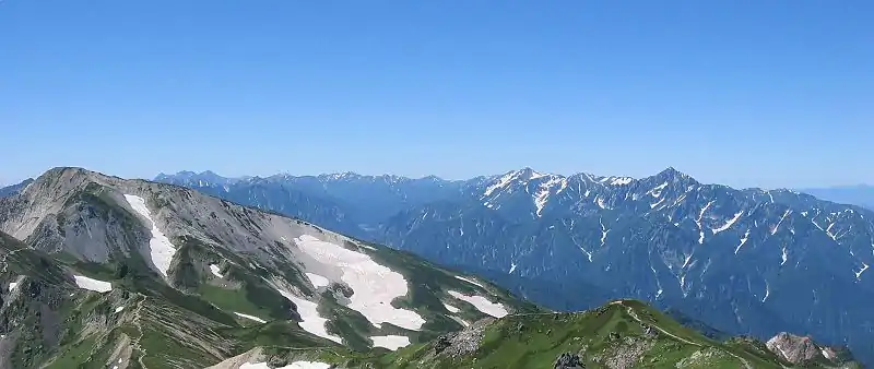 白馬岳より主稜線から立山連峰