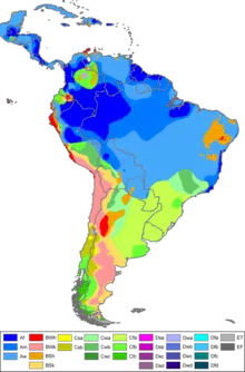 南米のケッペンの気候区分