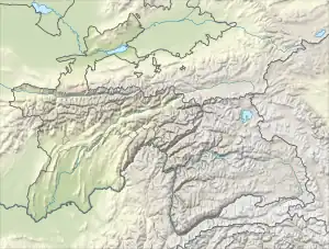 ギッサール山脈の位置（タジキスタン内）