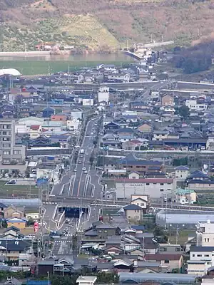 御殿橋 - 終点を勝賀山から望む