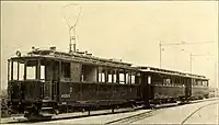 開通初期の電車（1906年撮影）