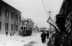 小田原市内を走る電車（1935年頃）