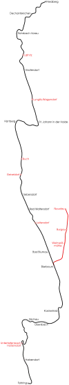 温泉線の路線図