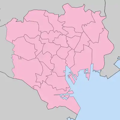 神田練塀町の位置（東京23区内）