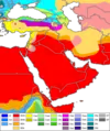 中東のケッペンの気候区分