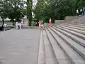 Looking across the width of the Potemkin Stairs near the bottom.