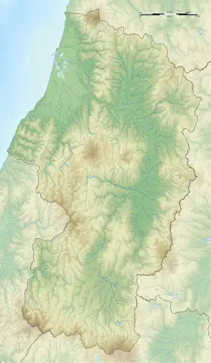 鍋越峠の位置（山形県内）