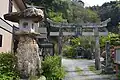 春日神社入り口の鳥居　日露戦争の戦勝記念として建立された