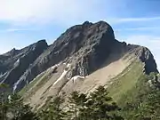 主峰の山頂部